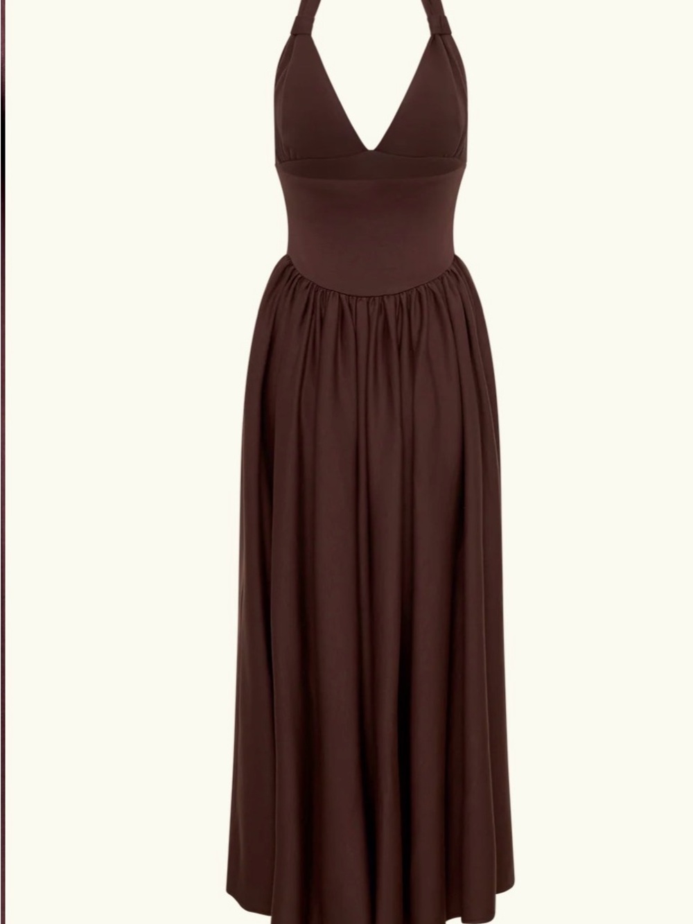 NWT- Meshki Angelina Halter Midi Dress in Chocolate Brown - Picture 5 of 5